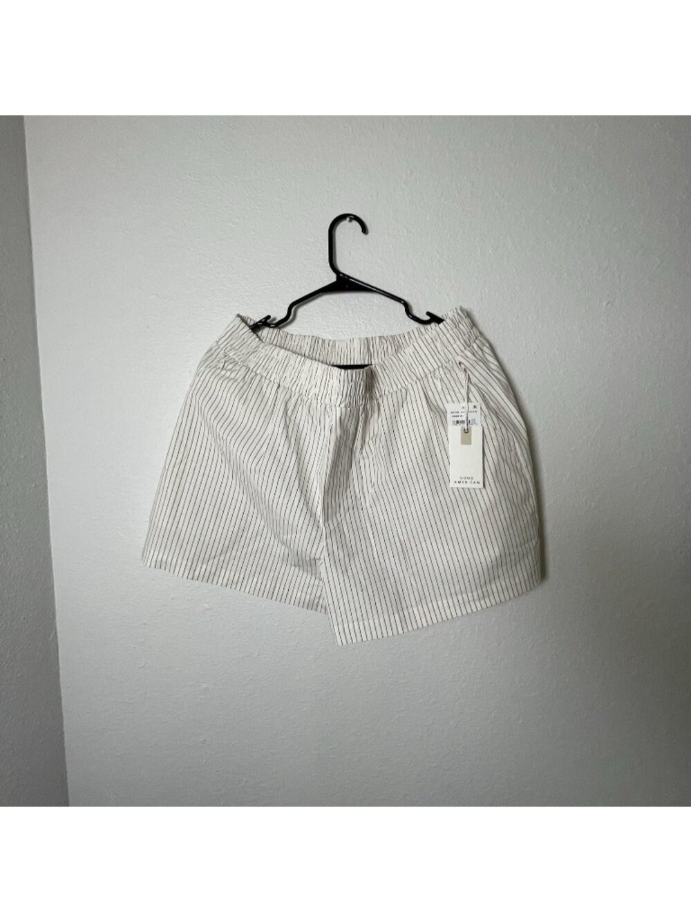 Good American White Women Striped XL Shorts